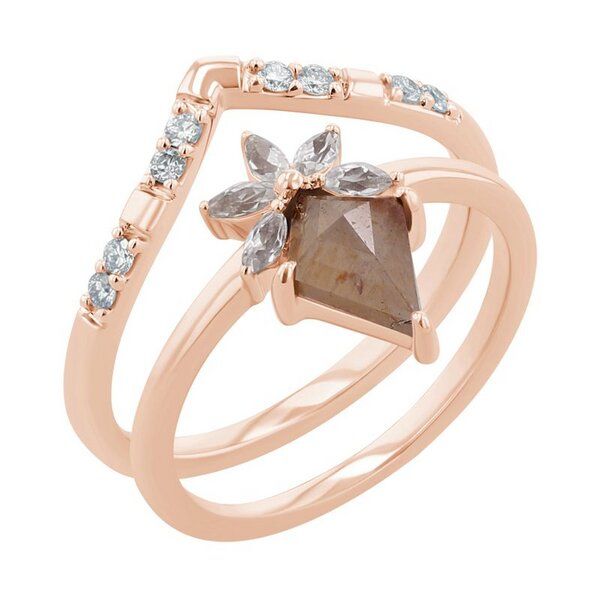 Eppi Set mit Salt and Pepper Diamanten und Moissaniten Leony - Ringe | Nachhaltige Produkte