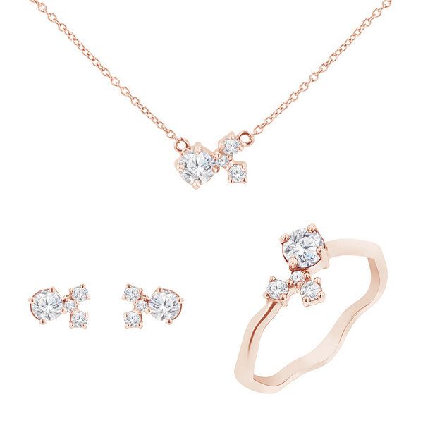 Eppi Cluster Schmuckset mit Moissaniten und Lab Grown Diamanten Halli - Schmuck | Nachhaltige Produkte