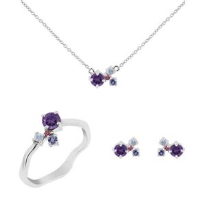 Eppi Cluster Schmuckset mit Amethysten und Edelsteinen Halli - Schmuck | Nachhaltige Produkte