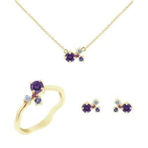 Eppi Cluster Schmuckset mit Amethysten und Edelsteinen Halli - Schmuck | Nachhaltige Produkte