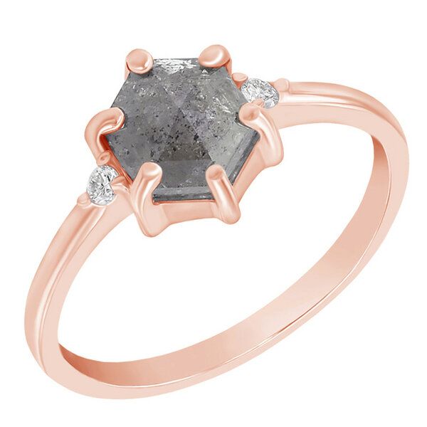 Eppi Goldring mit Salt and Pepper Diamant und Diamanten Felice - Ringe | Nachhaltige Produkte