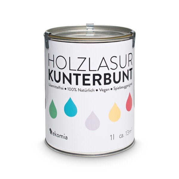 ekomia Kunterbunt Holzlasur 1l (weiß) - Heim & Garten | Nachhaltige Produkte