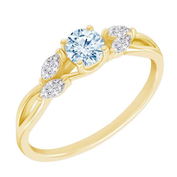 Eppi Verlobungsring mit Aquamarin und Moissaniten Halym - Schmuck | Nachhaltige Produkte