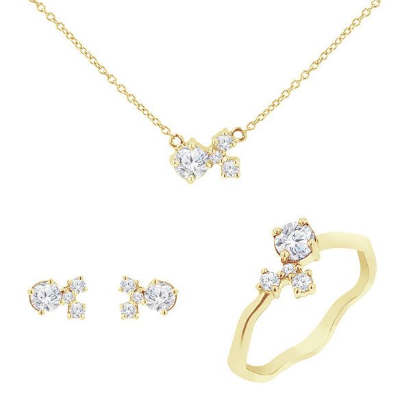Eppi Cluster Schmuckset mit Moissaniten und Lab Grown Diamanten Halli - Schmuck | Nachhaltige Produkte