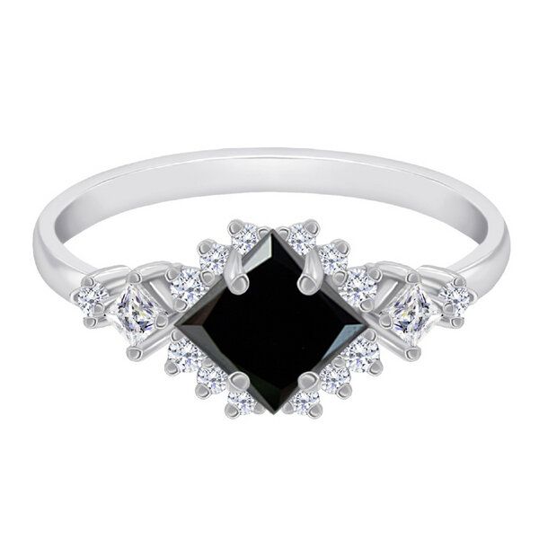 Eppi Perfekter Ring mit schwarzem Diamanten und Moissaniten Medrie - Ringe | Nachhaltige Produkte