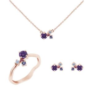 Eppi Cluster Schmuckset mit Amethysten und Edelsteinen Halli - Schmuck | Nachhaltige Produkte
