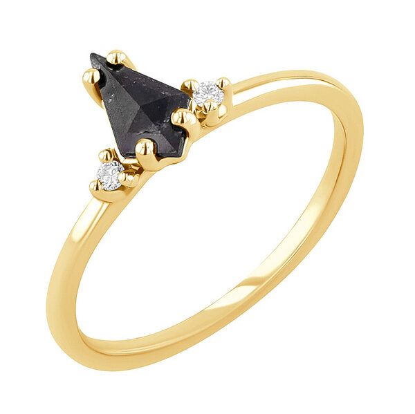 Eppi Goldring mit Salt and Pepper Diamant in Kiteform Adalia - Schmuck | Nachhaltige Produkte