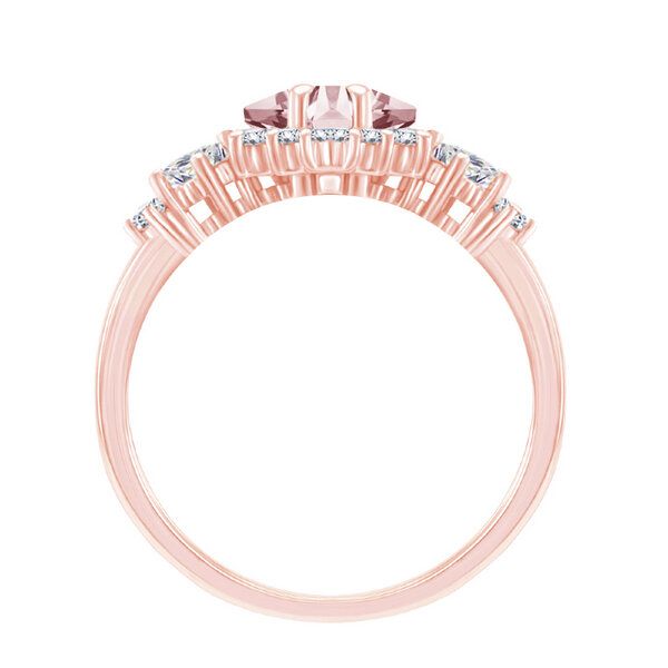 Eppi Goldener Ring mit Princess Morganit und Moissaniten Medrie - Ringe | Nachhaltige Produkte