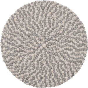 myfelt Filzkugelteppich rund, 100% Schurwolle