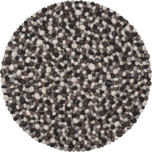 myfelt Filzkugelteppich rund, 100% Schurwolle