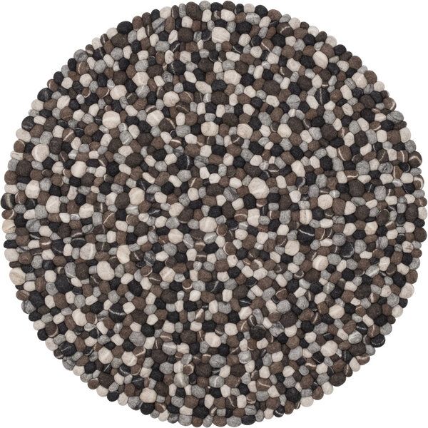 myfelt Filzkugelteppich rund, 100% Schurwolle