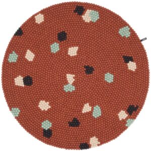 myfelt Terra Filzkugelteppich rund, 100% Schurwolle