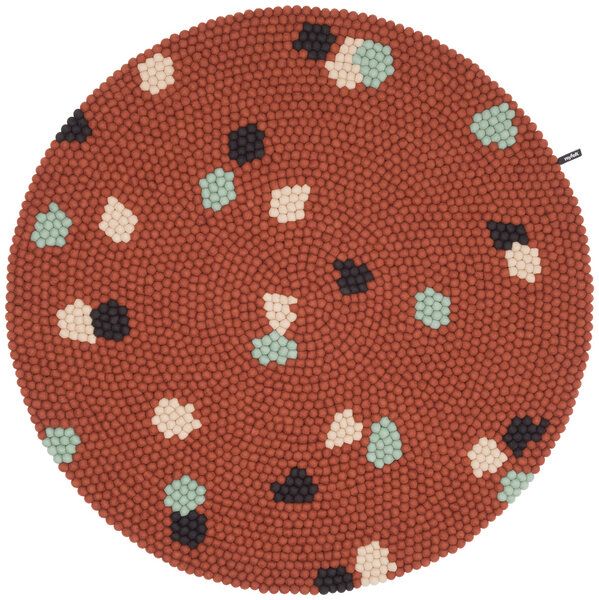 myfelt Terra Filzkugelteppich rund, 100% Schurwolle