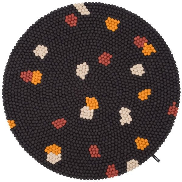 myfelt Terra Filzkugelteppich rund, 100% Schurwolle