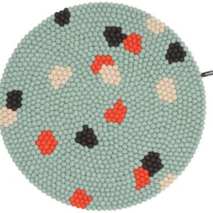 myfelt Terra Filzkugelteppich rund, 100% Schurwolle