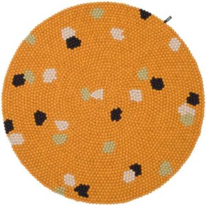 myfelt Terra Filzkugelteppich rund, 100% Schurwolle