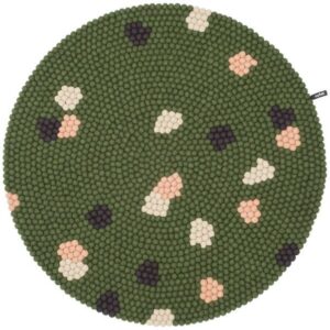myfelt Terra Filzkugelteppich rund, 100% Schurwolle