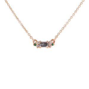 Eppi Kette mit Salt and Pepper Diamant, Smaragden und Moissaniten Matilda - Halsketten | Nachhaltige Produkte