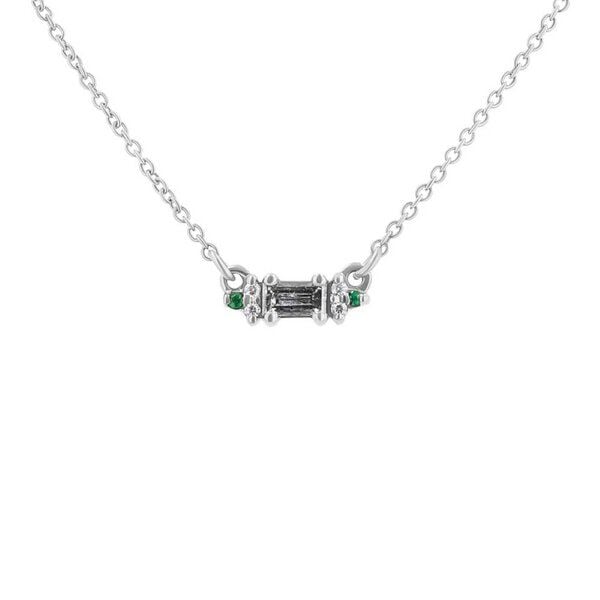 Eppi Kette mit Salt and Pepper Diamant, Smaragden und Moissaniten Matilda - Halsketten | Nachhaltige Produkte
