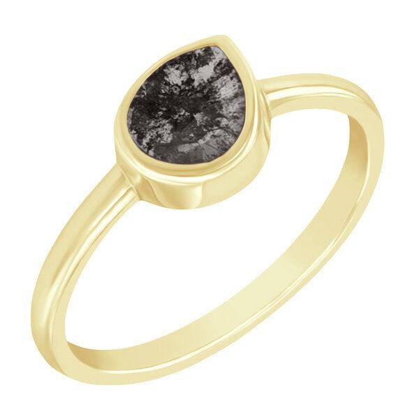 Eppi Goldener Ring mit Salt´n´Pepper Pear-Diamant Luna - Ringe | Nachhaltige Produkte